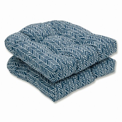 2pk Outdoor/Indoor Herringbone Wicker Seat Cushions - Pillow Perfect