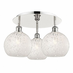 White Mouchette - 3 Light Flush Mount In Modern Style-11 Inches Tall and 19.75 Inches Wide - 1 of 1