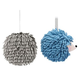 REGALWOVEN 2 Pcs Comfortable Soft Absorbent Chenille Ball Fuzzy Hand Towel for Home Decor - 1 of 4