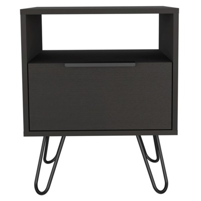TIRAMISUBEST White Nightstand with Hairpin Legs, Space-Efficient Bedside Solution