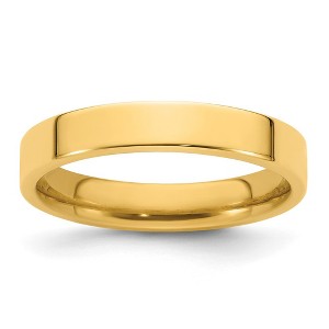 Black Bow Jewelry 4mm 14K White or Yellow Gold Flat Comfort Fit Band - 1 of 4