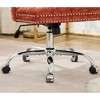 Ridstar Modern Chenille Upholstered Adjustable Swivel Home Office Chair with Metal Base-Orange - 3 of 4