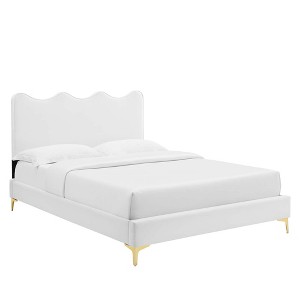 Modway Current Performance Velvet Twin Platform Bed - 1 of 4