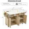 Homy Casa 55.5" Fluted Kitchen Island with Drop Leaves, Power Outlet & Storage Cabinets - 3 of 4