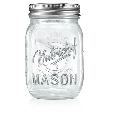 NutriChef 2 Pcs. Glass Mason Jars with Regular Lids and Bands, DIY Magnetic  Spice Jars, Ideal for Meal Prep, Jam, Honey, Wedding Favors, and more