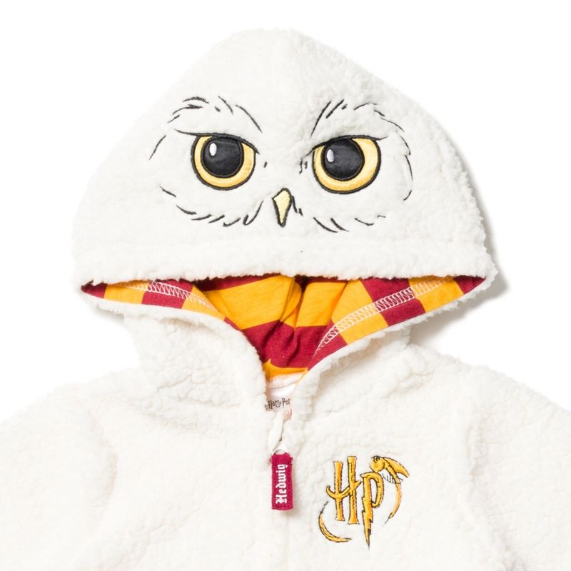 Harry Potter Hedwig Owl Baby Zip Up Costume Coverall Newborn to Infant, 3 of 7