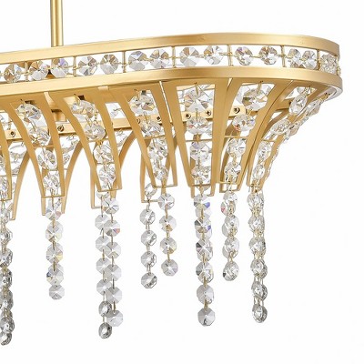 Champagne Gold K9 Crystal 4-Light Linear Chandelier