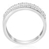 Pompeii3 3/4ct Diamond Double Row Wedding Ring 14K White Gold - 4 of 4