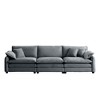 3-Seater Corduroy Mid-Century Modern Armrest Sofa with High-Resilient Cushions and Throw Pillows for Living Room - 4 of 4