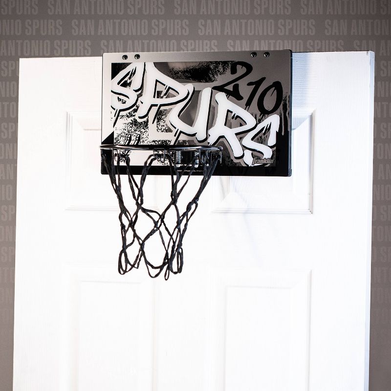 NBA San Antonio Spurs Over The Door Mini Basketball Hoop, 2 of 7