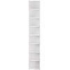CAVINAS 8-Tier Adjustable Ultra-Thin Bookcase,Modern Narrow Tall Bookshelf with Wavy Frame Design,Bookshelf for Living Room,Bedroom Display,White - 3 of 4