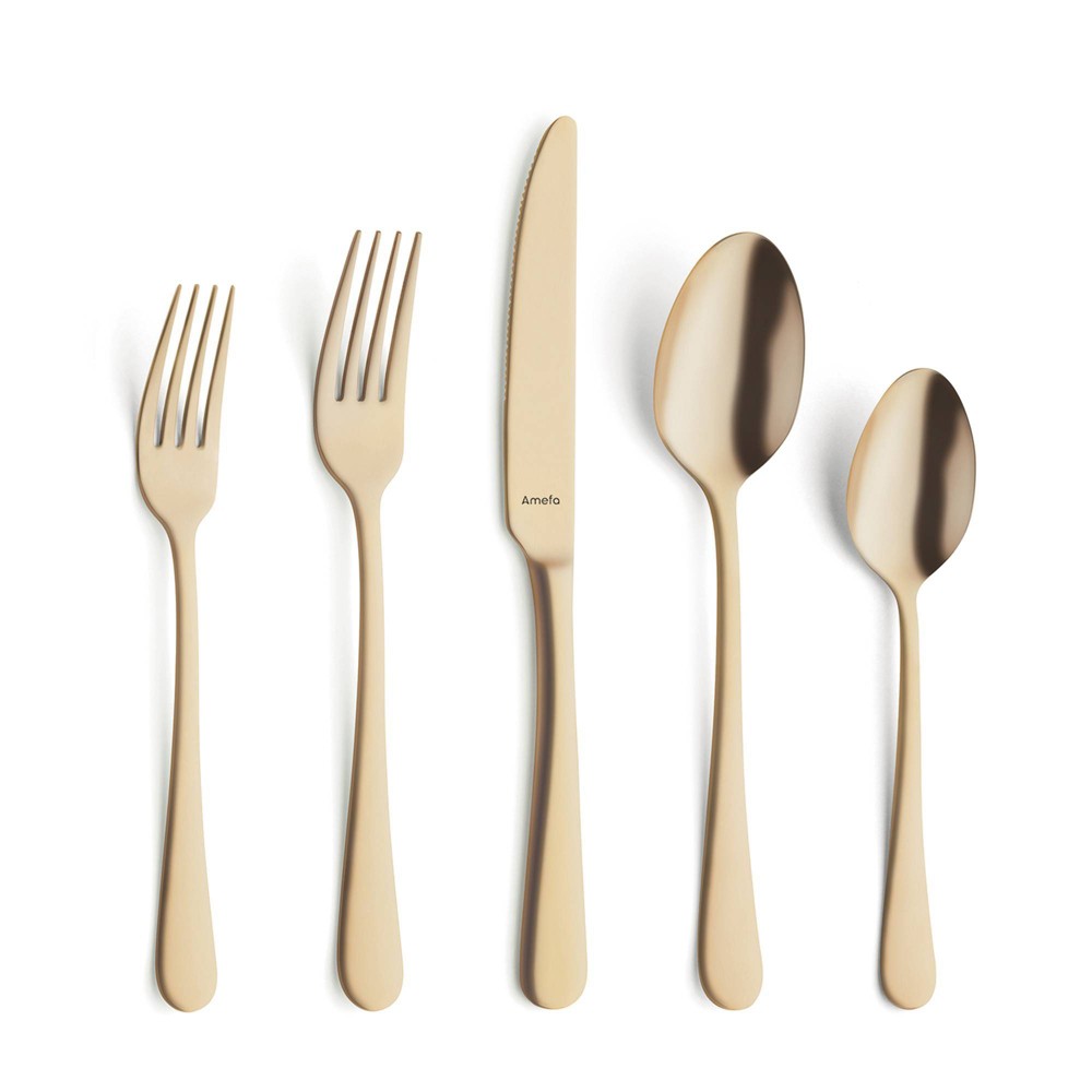 Amefa 20pc Austin Flatware Set Matte Gold