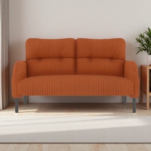 47.24" Corduroy Double Sofa with Side Pockets & Solid Wood Frame - 1 of 4