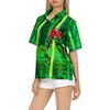 LA LEELA Button Down Shirt for Women Casual Summer Beach Party Dressy Colourful Blouses Short Sleeve Vacation Tops Hawaiian T Shirts - 3 of 4