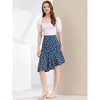 Allegra K Women's Print Elegant High Waist Mermaid Asymmetrical Ruffle Summer Skirt - 3 of 4