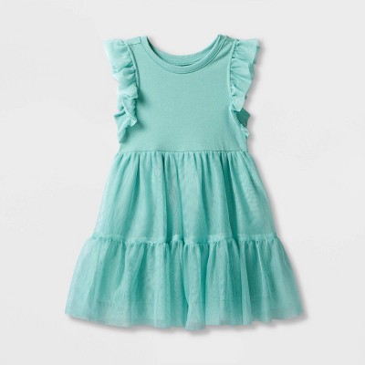 Toddler Girls' Short Sleeve Tulle Dress - Cat & Jack™ Green 