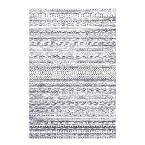 Stylish Chenille Line Pattern Rug, Foldable & Washable, Non-Slip, Kid & Pet Friendly, Durable Edges for Modern Living - 1 of 4