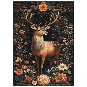 Christmas Area Rug, Washable Soft Stain Resistant Bedroom Rug Non-Slip Living Room Carpet Christmas Elk Holiday Decor Carpet - 1 of 4