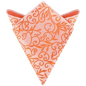 INSPIRE CHIC Men's Satin Leaf Embroidered Pocket Squares - 1 of 4