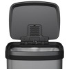 Stainless Steel Trash Can with Lid, Large Garbage Can for Kitchen, Step-on Kitchen Metal Trash Bin with Liner Rim & Rear Handle - 4 of 4