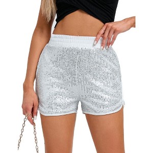 Women's Sequin Mini Short Glitter Dance Hip Skirts Sparkle Party Disco Costume - 1 of 4