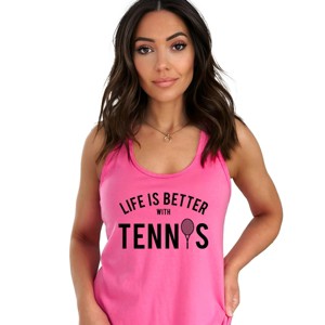 Simply Sage Market Life Is Better With Tennis Racerback Tank - 1 of 4