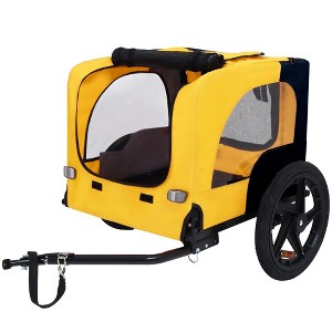 XINGHANZHENXUAN Pet Bike Trailer Dog Cart for Bicycle for Small and Medium Pets, Folding Cart Frame, Non-Slip Floor, Internal Leash - 1 of 4