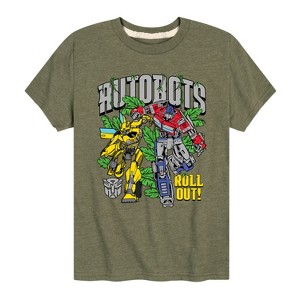 Boys' - Transformers - Optimus Prime and Bumblebee Autobots Roll Out Short Sleeve Graphic T-Shirt - 1 of 4