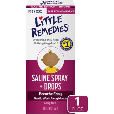 Little Remedies Saline Spray and Drops for Babies Stuffy Noses - 1 fl oz