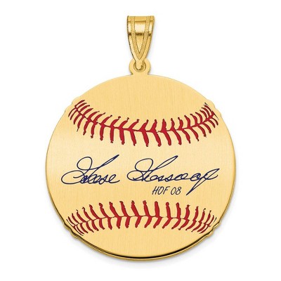 Black Bow Jewelry 14K Gold Plated Rich GOOSE Gossage Signature MD Enaml Baseball Pendant