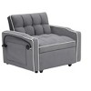 TiramisuBest 3-in-1 Foldable Sofa Bed,Modern Pull-Out Design with Adjustable Backrest, USB Port, Built-In Ashtray & Swivel Phone Stand,Dark Gray - 4 of 4