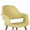 Livingston Mid-Century Dining Chair Walnut/Green - Armen Living: Polyester Upholstery, Wood Frame, Armless Design - 4 of 4
