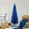 HOMCOM 6 FT Artificial Pencil Christmas Tree, Slim Xmas Tree with 390 Realistic Branch Tips and Plastic Stand, Blue - 2 of 4