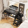 Coucheta Makeup Vanity Desk with Mirror and Lights, Dressing Table with Glass Top, Makeup Table with Shelf and Built in Outlet - 4 of 4