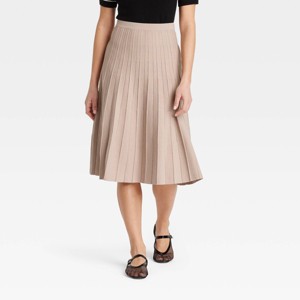 Women's Pleated Midi Sweater Skirt - A New Day™ - 1 of 3