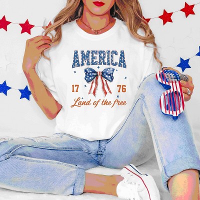 Simply Sage Market America Land of the Free Coquette Garment Dyed Tee