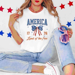 Simply Sage Market America Land of the Free Coquette Garment Dyed Tee - 1 of 4