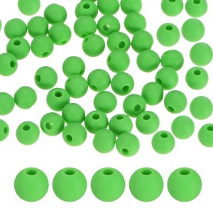 Unique Bargains Round Loose Rubber Beads Craft Smooth Ball Small Hole for DIY Crafts 50 Pcs - 1 of 4