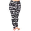 Women's Plus Size Printed Leggings - One Size Fits Most Plus - White Mark - 3 of 3