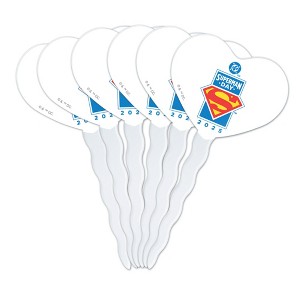 Superman Day 2025 Logo Heart Love Cupcake Picks Toppers Decoration Set of 6 - 1 of 4