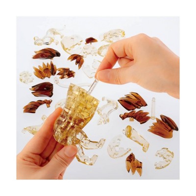 Golden and Brown Crystal Lion and Cub 3D Puzzle - 55 Pieces