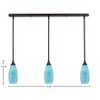 Toltec Lighting Any 3 - Light Chandelier in  Dark Granite with 5.5" Turquoise Fusion Shade - 2 of 2