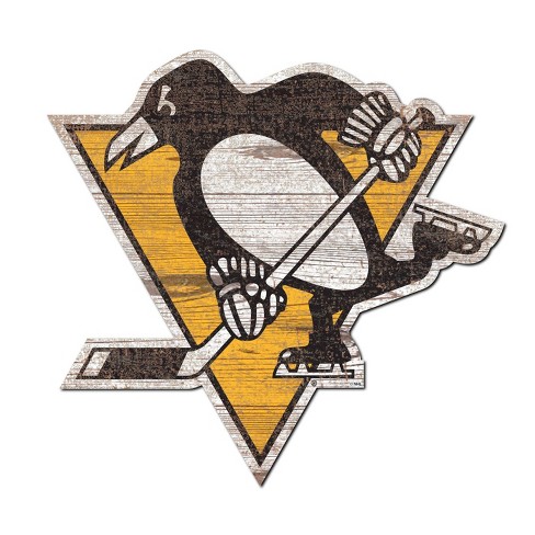 Nhl Pittsburgh Penguins Distressed Logo Cutout Sign : Target