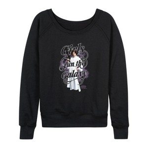 Women's - Star Wars - Girls Run The Galaxy Lightweight French Terry Wide Neck Long Sleeve Shirt - 1 of 4