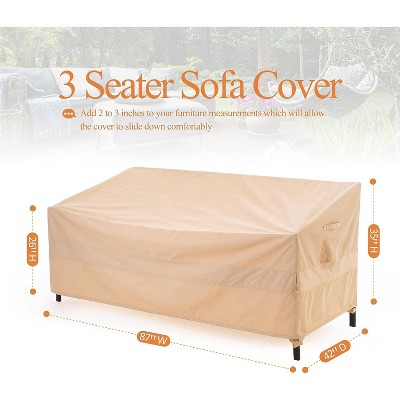 Waterproof Outdoor Patio Sofa/Loveseat/Bench Cover - Beige - Dancing Garden Collection