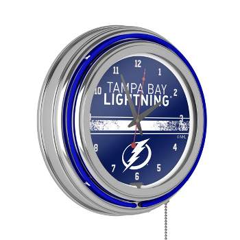 NHL Chrome Double Rung Neon Clock