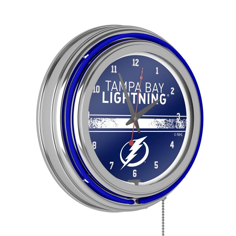 NHL Chrome Double Rung Neon Clock, 1 of 6