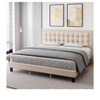 Coucheta Velvet Bed Frame with adjustable headboard, noise-free design & sturdy foundation. Features elegant button-tufted details. - 2 of 4