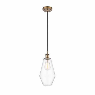 Cindyrella - 1 Light Cord Hung Mini Pendant In Industrial Style-14.5 Inches Tall and 7 Inches Wide