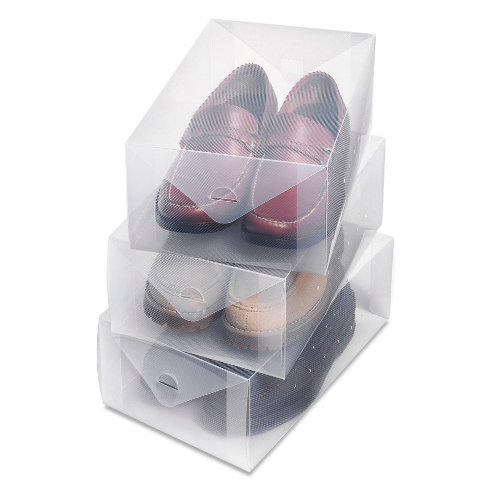 Whitmor Vue Men's Shoe Boxes Clear 3pc